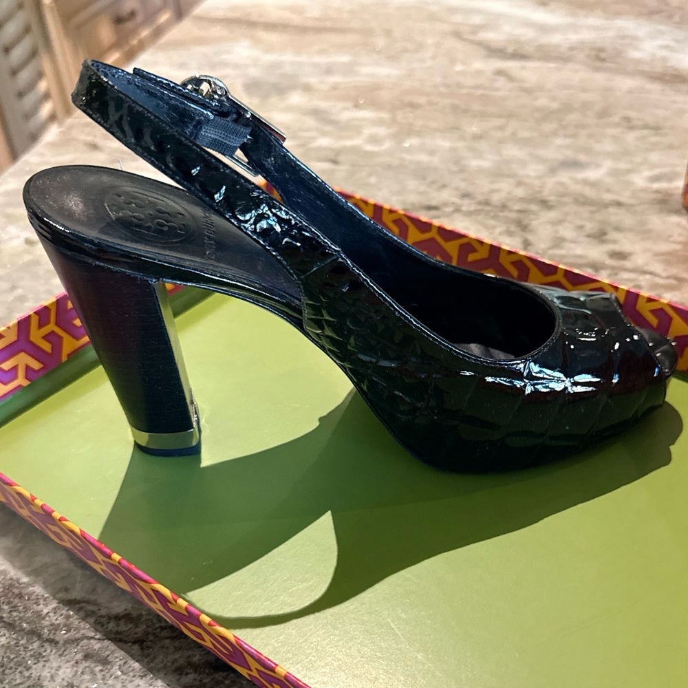 Tory Burch Allison Croc Patent Heels
